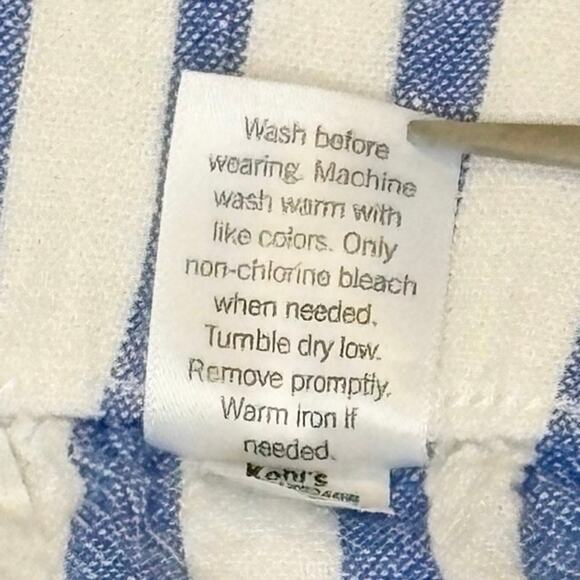 Sonoma Linen Shorts Women's L | Blue & White Striped | Lightweight Comfort | EUC - Picture 6 of 10